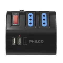 PHILCO - Extension Escritorio 220V + 2 USB 1 USB-C