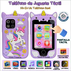 GENERICO - Teléfono de Juguete Táctil con Cámara para Niños Recargable