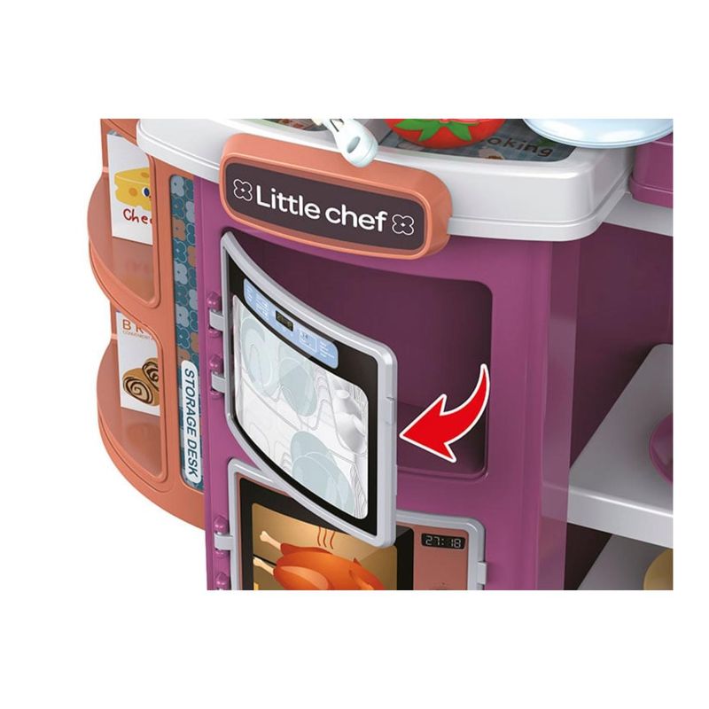 GENERICO - Juguete Set Maleta Cocina 49 Piezas 2 En 1 Infantil Rosa