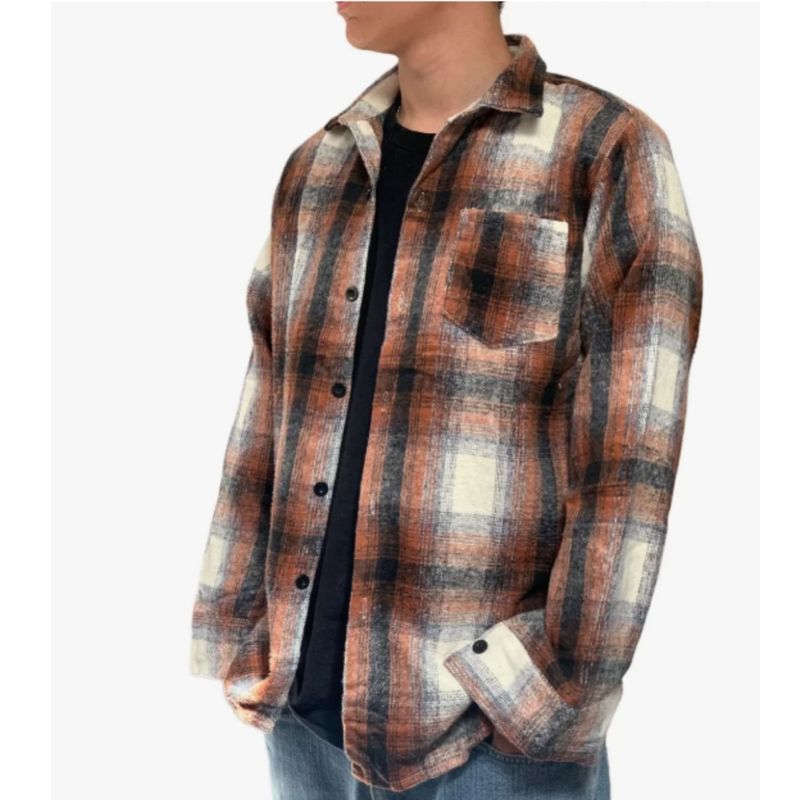 MPROPIA - Camisa Algodon  Leñadora Jaspeada A Cuadros Hombre Invierno 0035