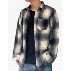 MPROPIA - Camisa Algodon Leñadora Jaspeada A Cuadros Hombre Invierno 0035