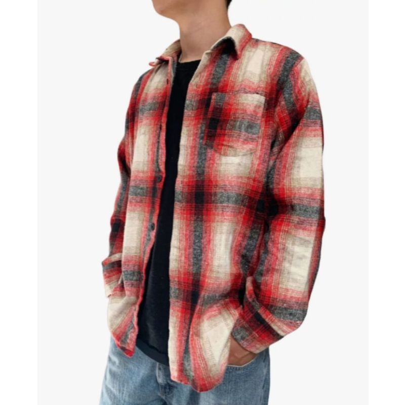 MPROPIA - Camisa Algodon  Leñadora Jaspeada A Cuadros Hombre Invierno 0035