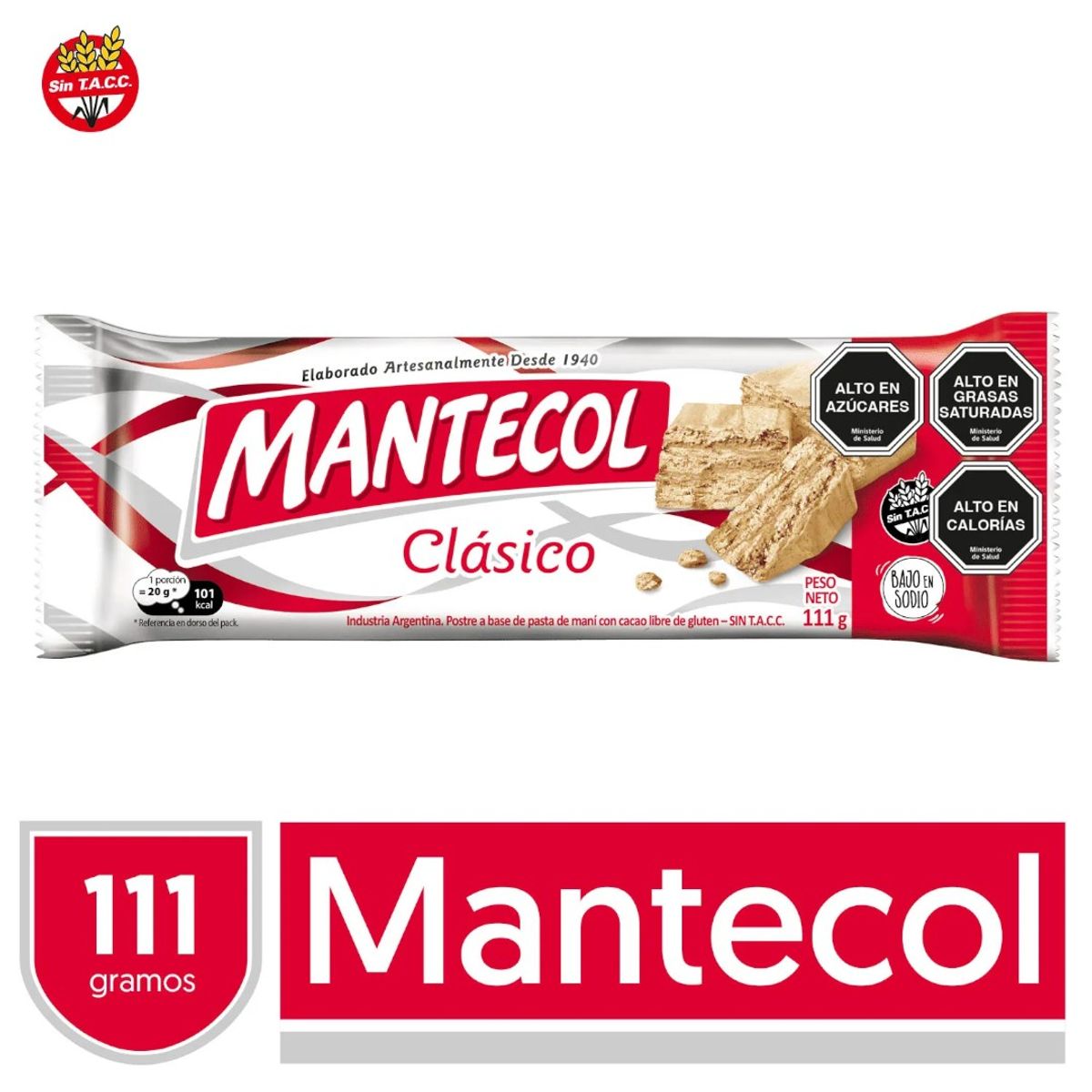 LHERITIER - Barra Mantecol Clasico Sin Tacc 111g