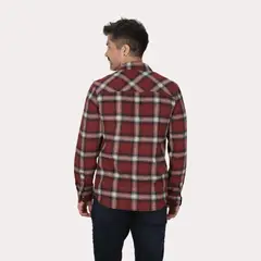 GANGSTER - Camisa Ml Franela Redwood Rojo