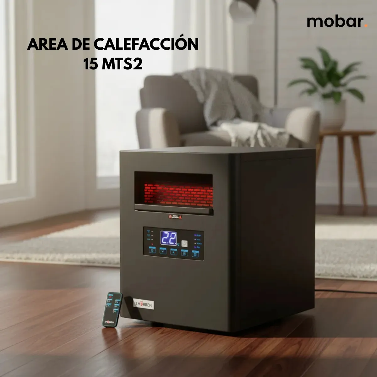 THORBEN - Estufa Electrica Infrarroja Calefactor Thorben Thor Green 1500 Wifi
