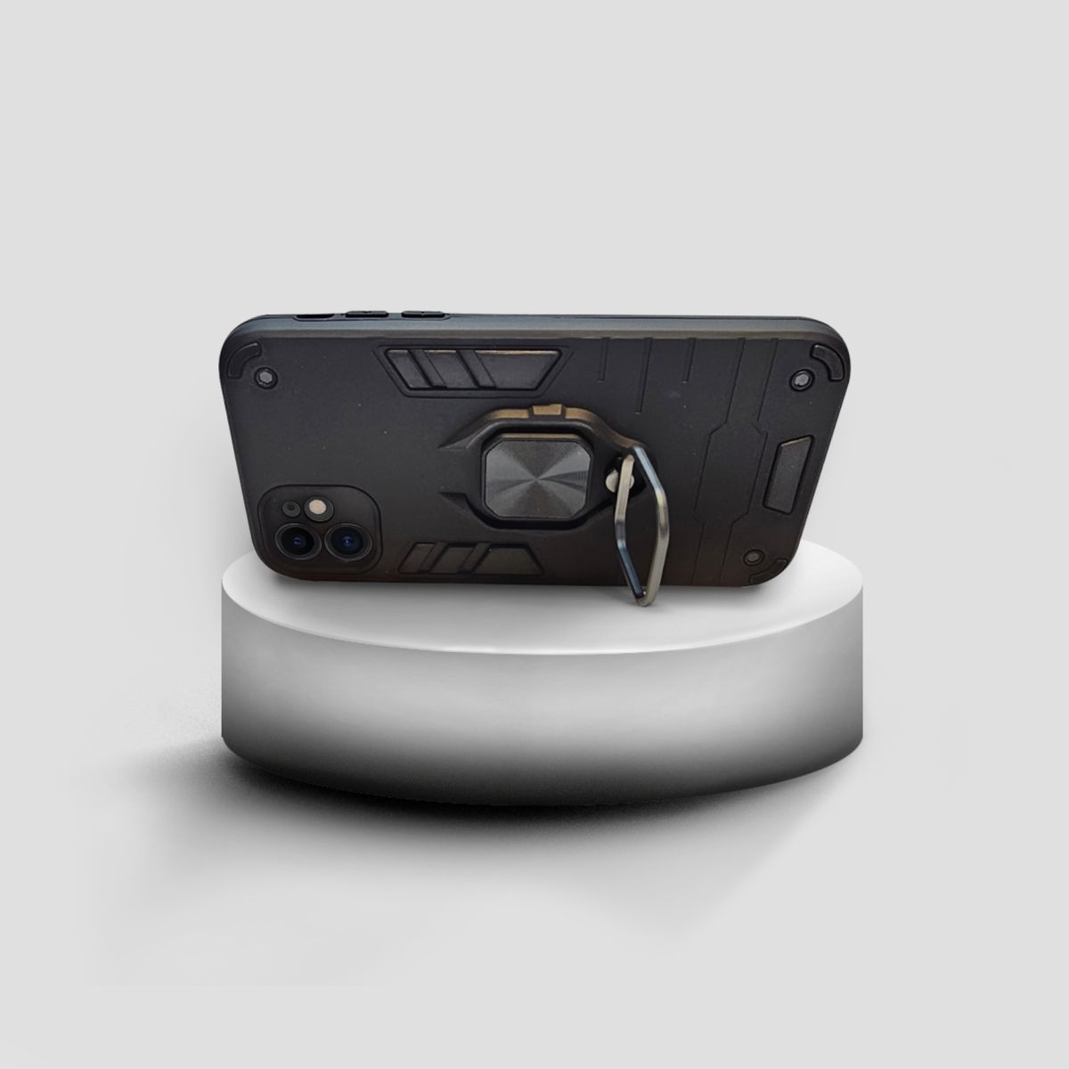 GENERICO - CARCASA ANILLO ANTIGOLPE PARA IPHONE 11 COLOR NEGRO