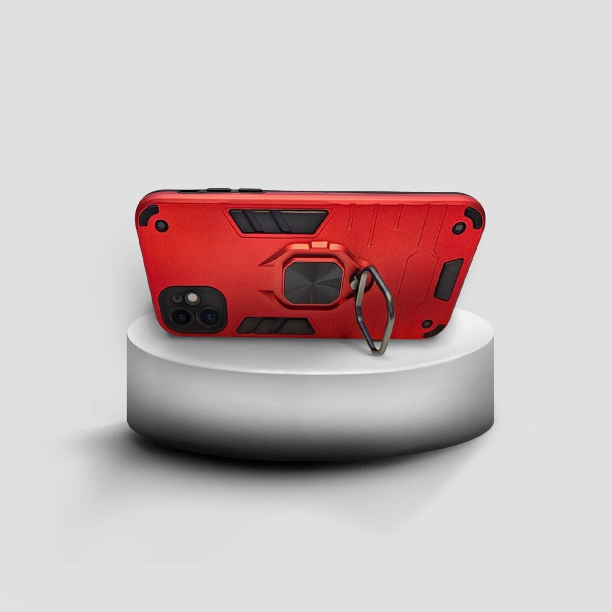 GENERICO - CARCASA ANILLO ANTIGOLPE PARA IPHONE 11 COLOR ROJO