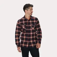 GANGSTER - Camisa Ml Franela Braven Azul Marino