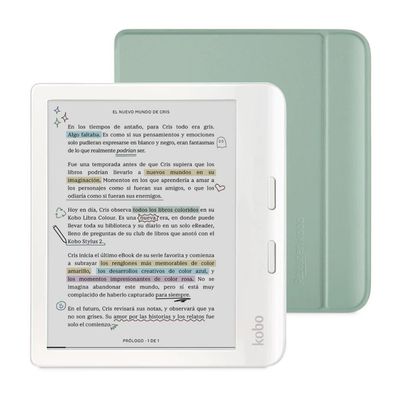 Kobo Lector E Reader Libra Colour Blanco Con Funda