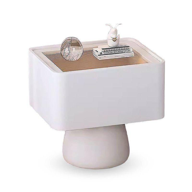 SANTU HOME & DECO - Velador Moderno Cajón Estilo Nórdico Blanco