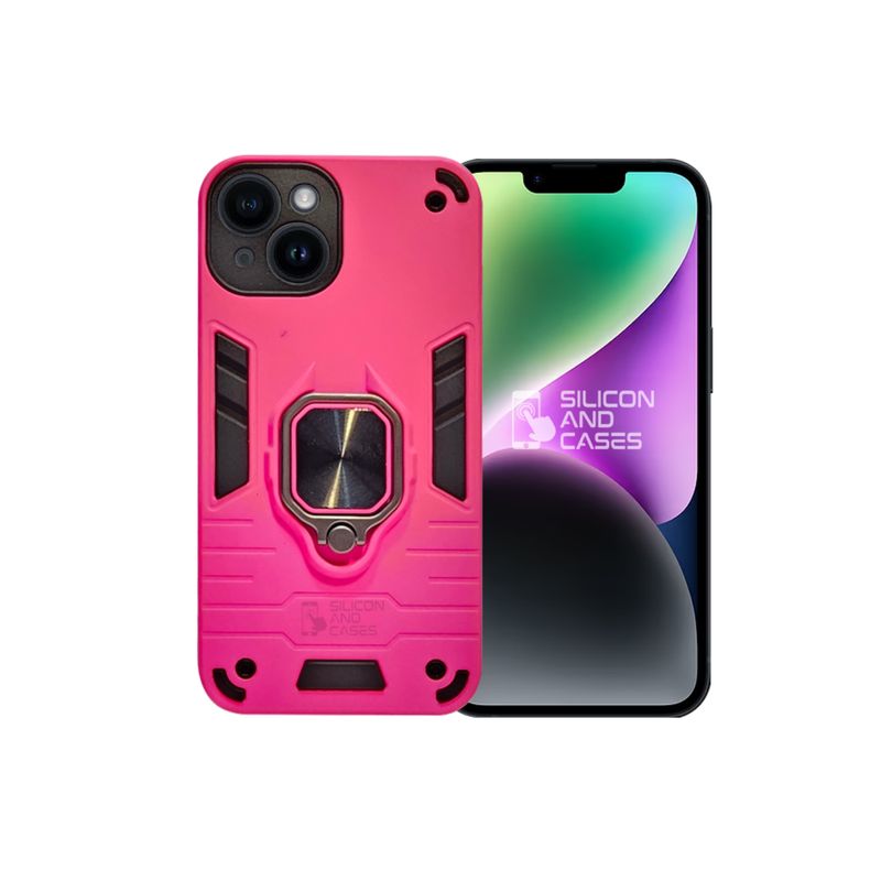 GENERICO - CARCASA ANILLO ANTIGOLPE PARA IPHONE 14 COLOR FUCSIA