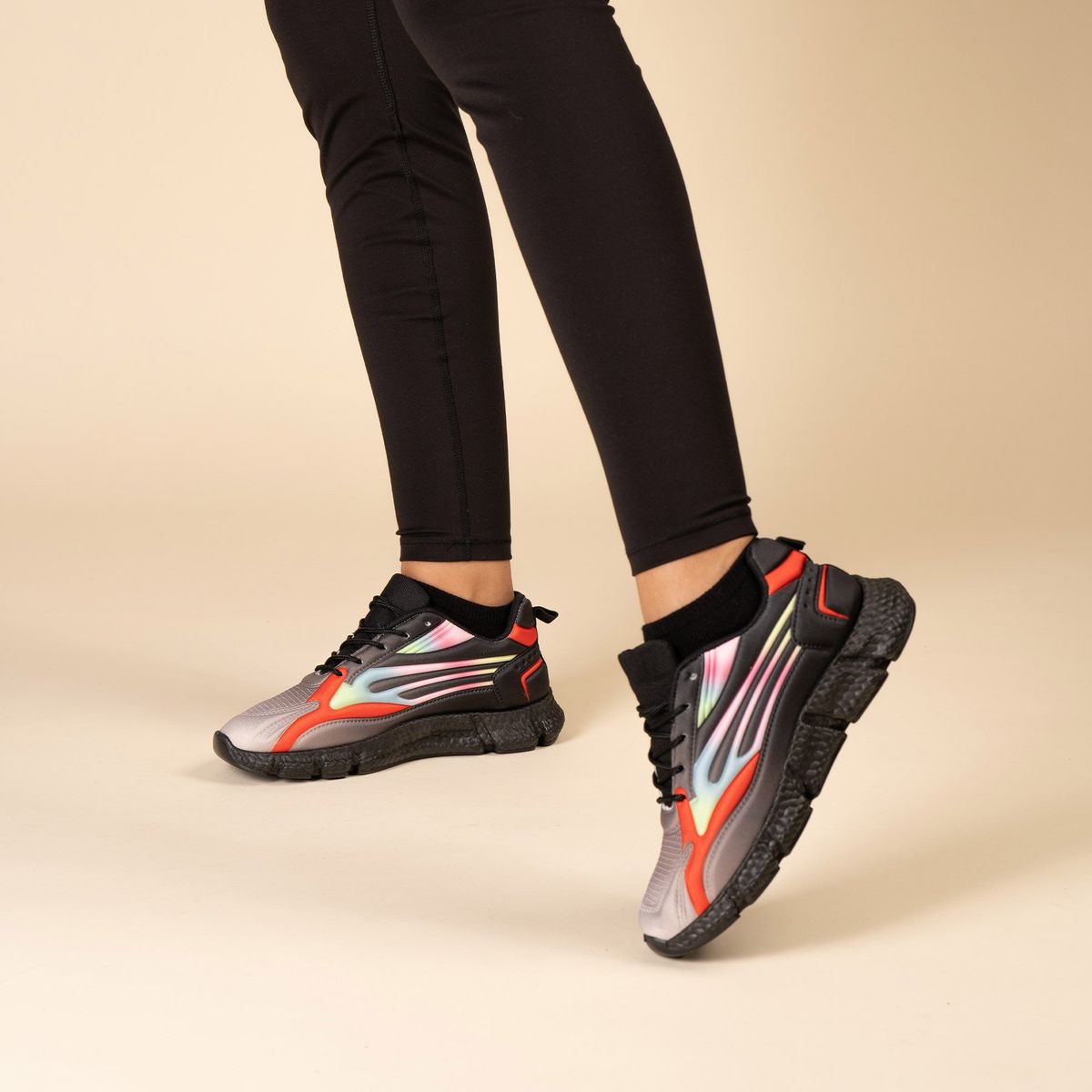 CHINITOWN - Zapatilla Deportiva Mujer Negro Luz Chinitown