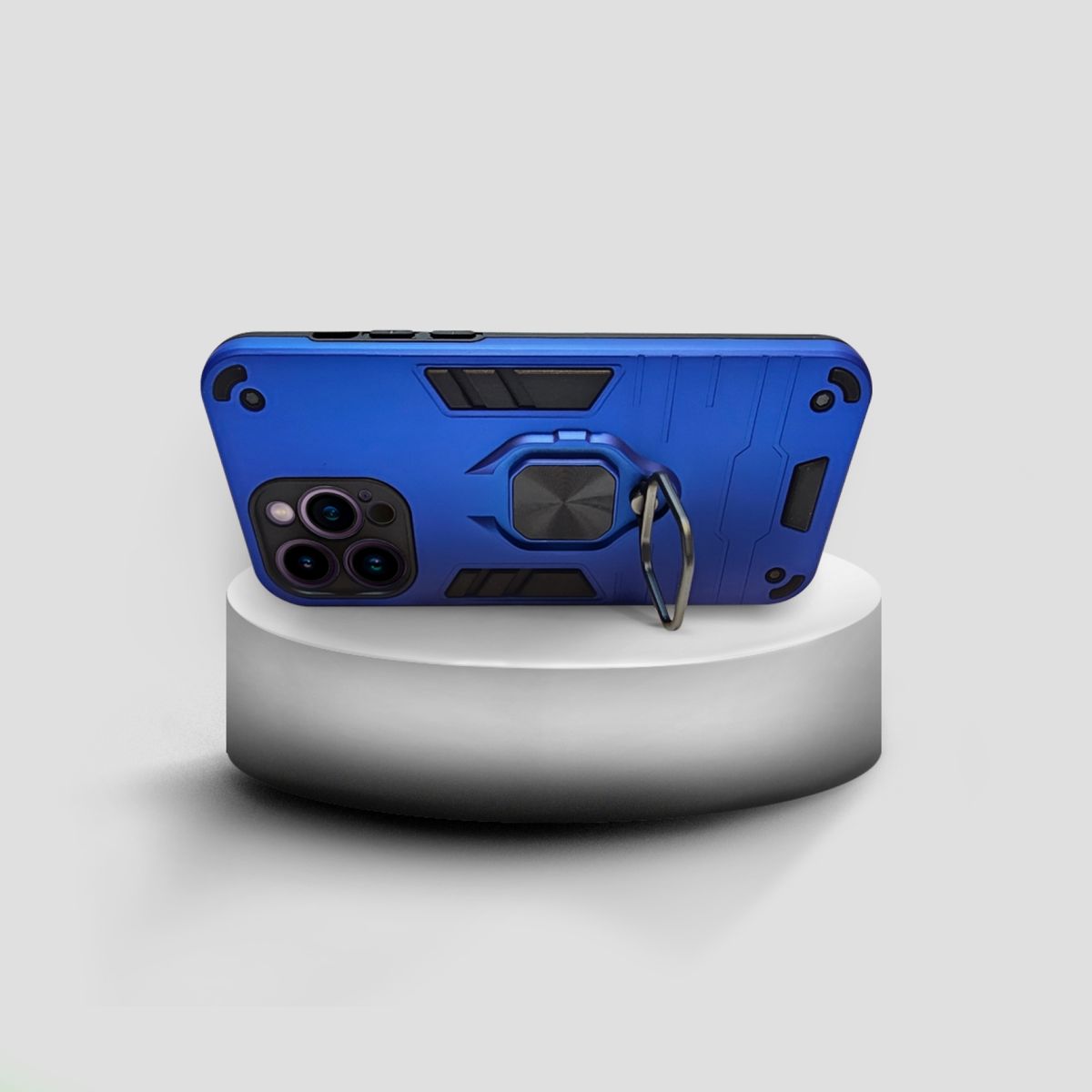 GENERICO - CARCASA ANILLO ANTIGOLPE PARA IPHONE 14 PRO MAX COLOR AZUL