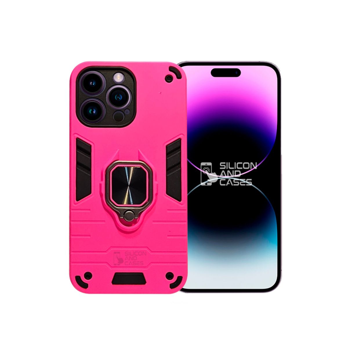 GENERICO - CARCASA ANILLO ANTIGOLPE PARA IPHONE 14 PRO MAX COLOR FUCSIA