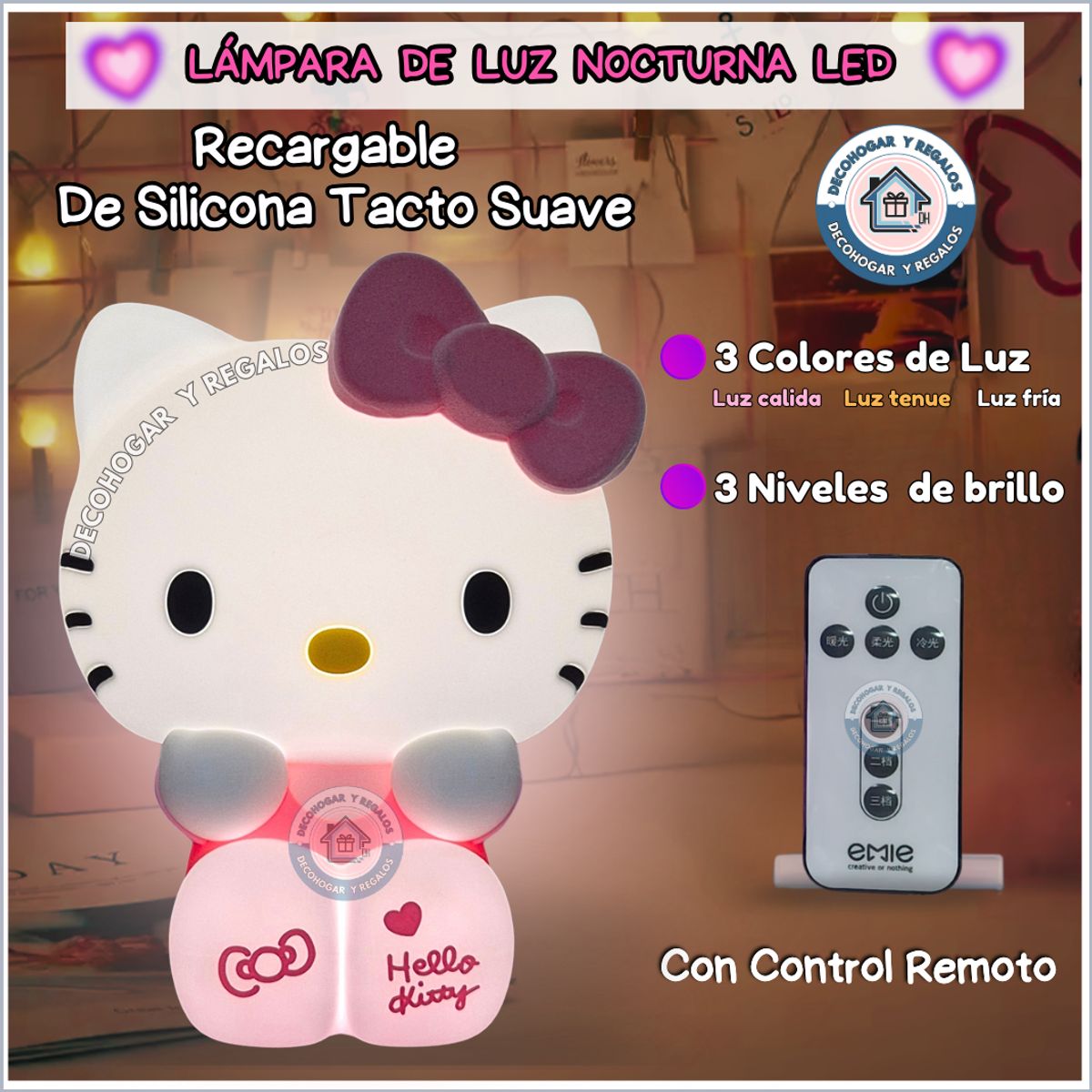 GENERICO - Lámpara Luz Nocturna Led de Silicona Infantil Niños Espanta Cuco USB