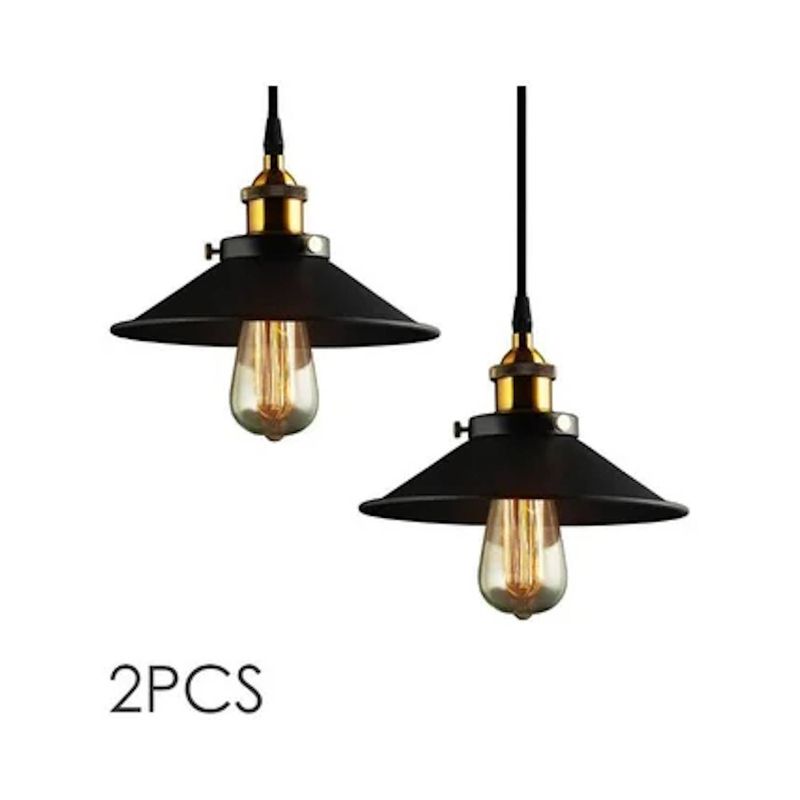 XHCY - 2pcs lámpara colgante retro de metal industrial e27 ø 22cm13cm