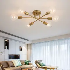 XHCY - Lámpara de Techo Nórdica Moderna Para Sala De Estar Dorado