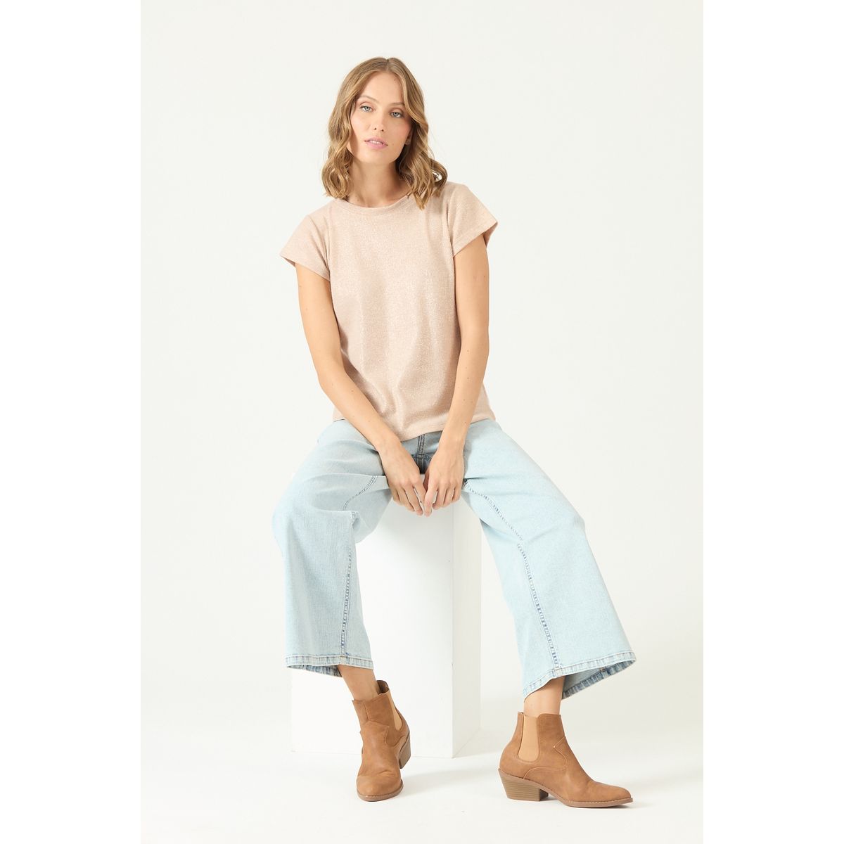 PRIVILEGE - Polera oro 2291