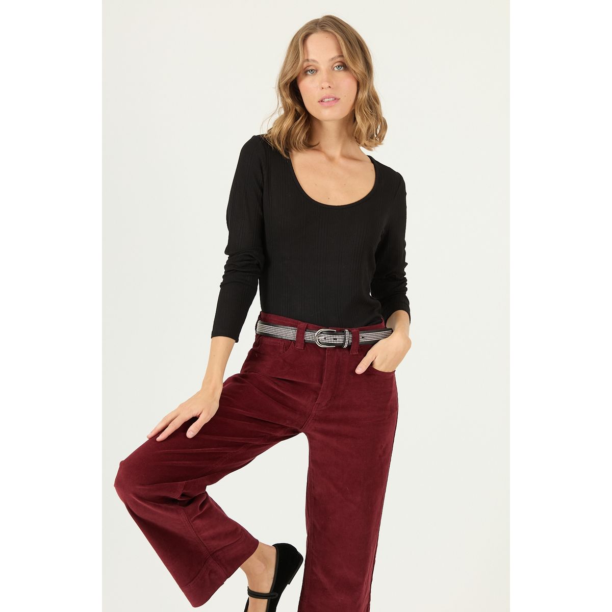 PRIVILEGE - Polera negra 2131