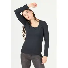 PRIVILEGE - Polera negra 2310