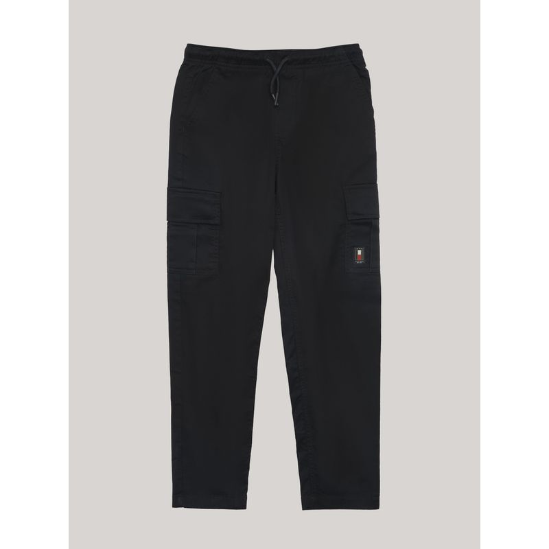 TOMMY HILFIGER - Pantalón Cargo De Algodón Con Logo Azul Tommy Hilfiger
