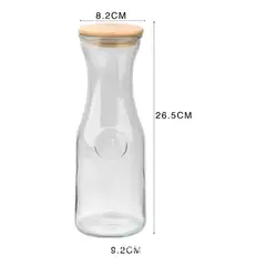 GENERICO - Botella de Vidrio Tapa Bambu 1 Litro
