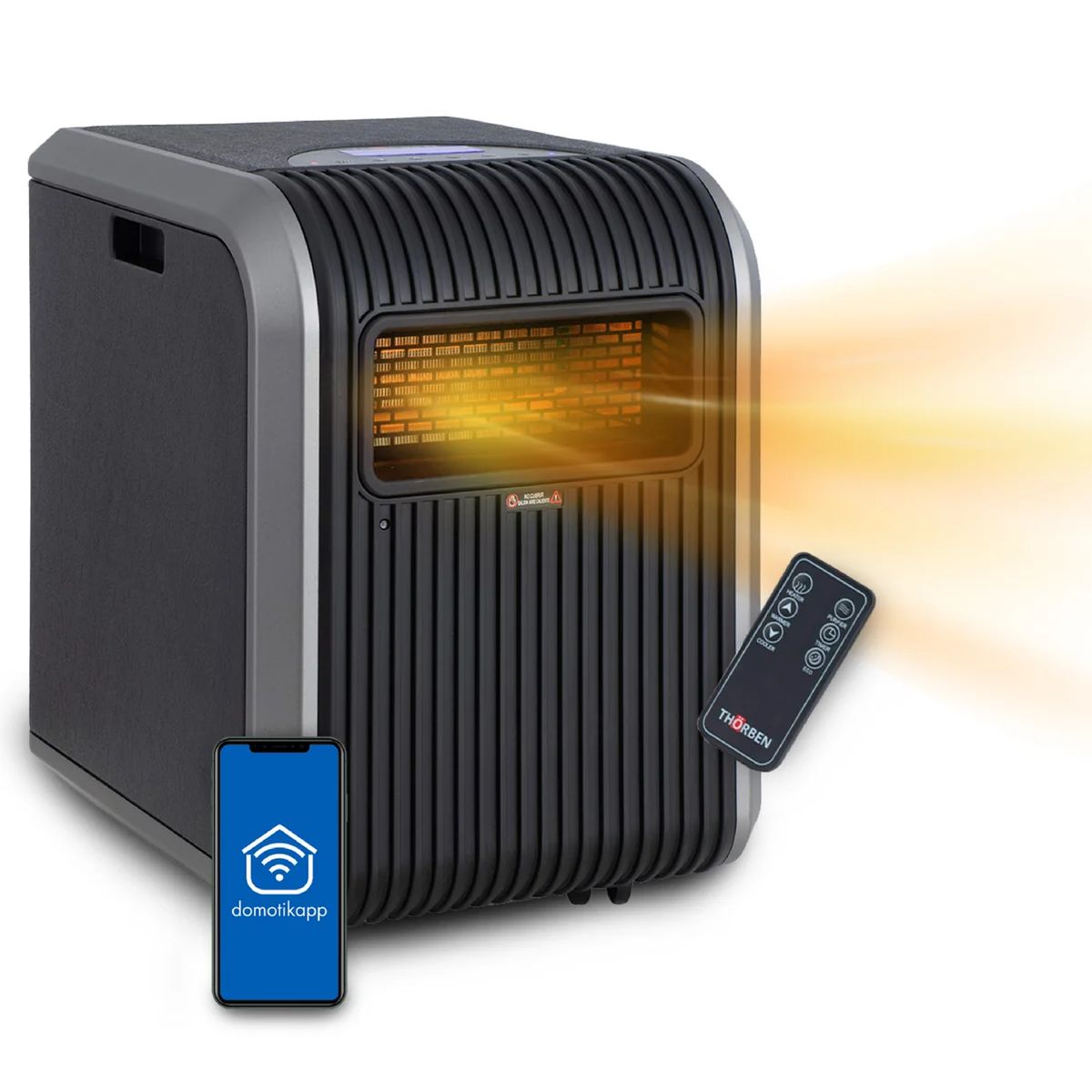 THORBEN - Estufa Infrarroja Calefactor Bajo Consumo Thorben 1500 Wifi 3 en1 50m2