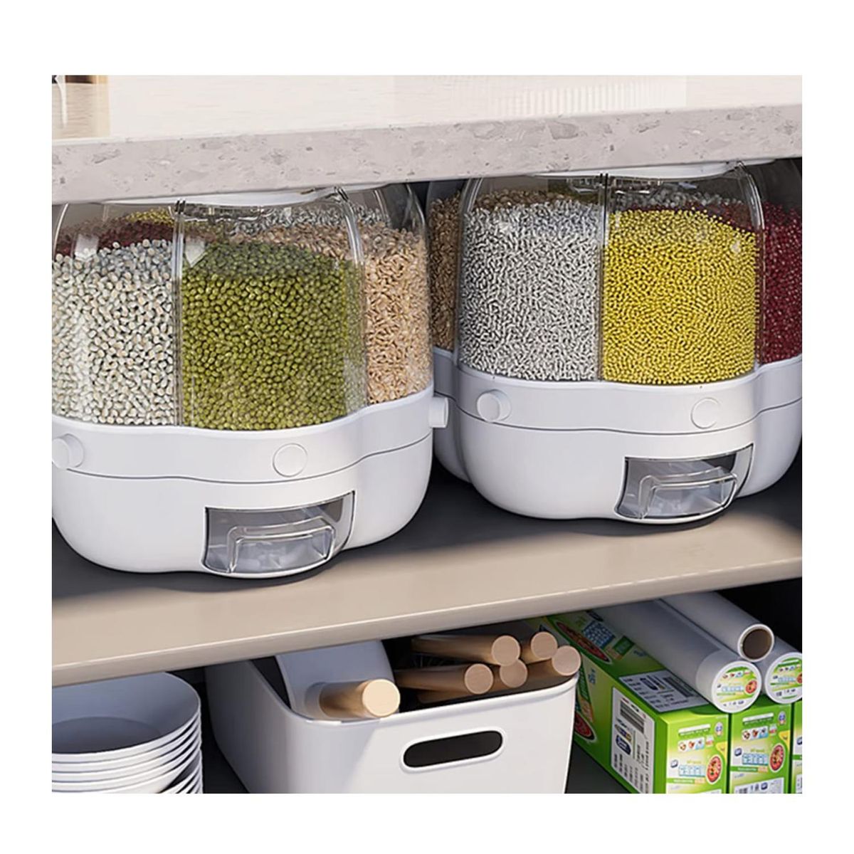 GENERICO - Dispensador De Granos Cereales Nueces Giratorio Cocina