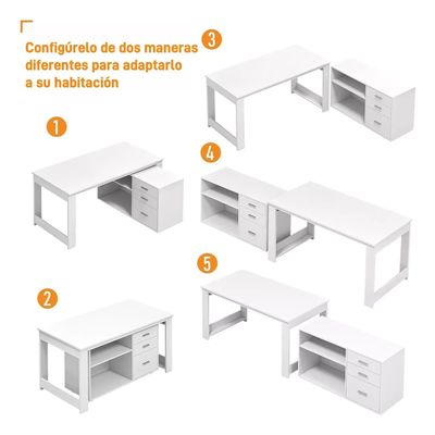 Imagen 2 del producto Escritorio Multifuncional Con Archivero Transformable 140cm