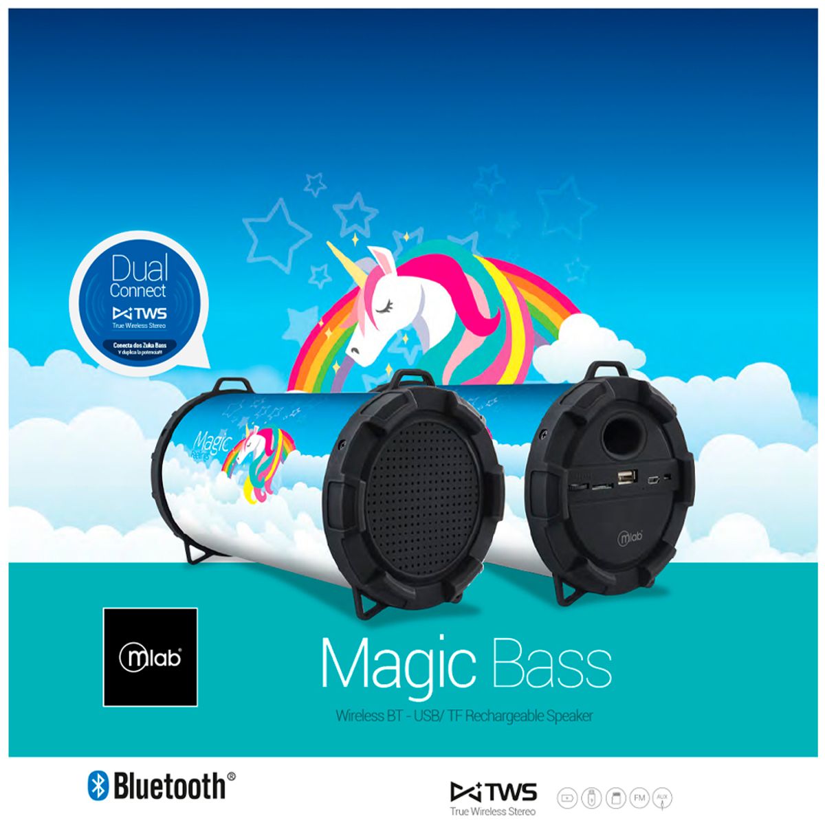 MLAB - Parlante TWS Mini Zuka Bass Speaker Magic MLAB