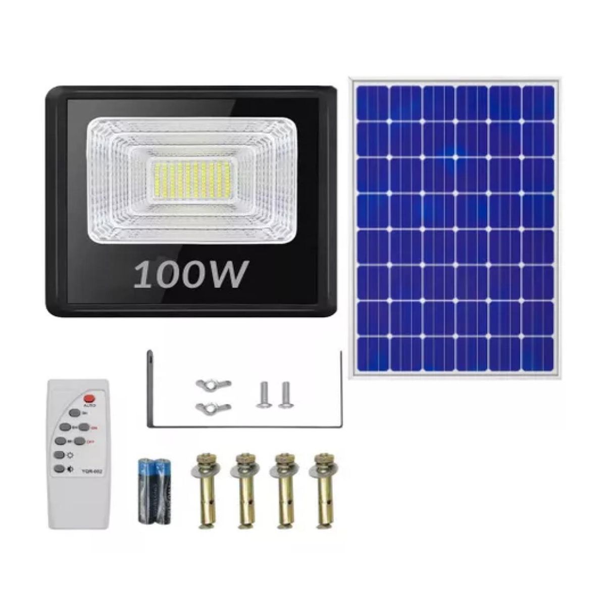 GENERICO - Foco LED Con Panel Solar 100W Montable Ajustable