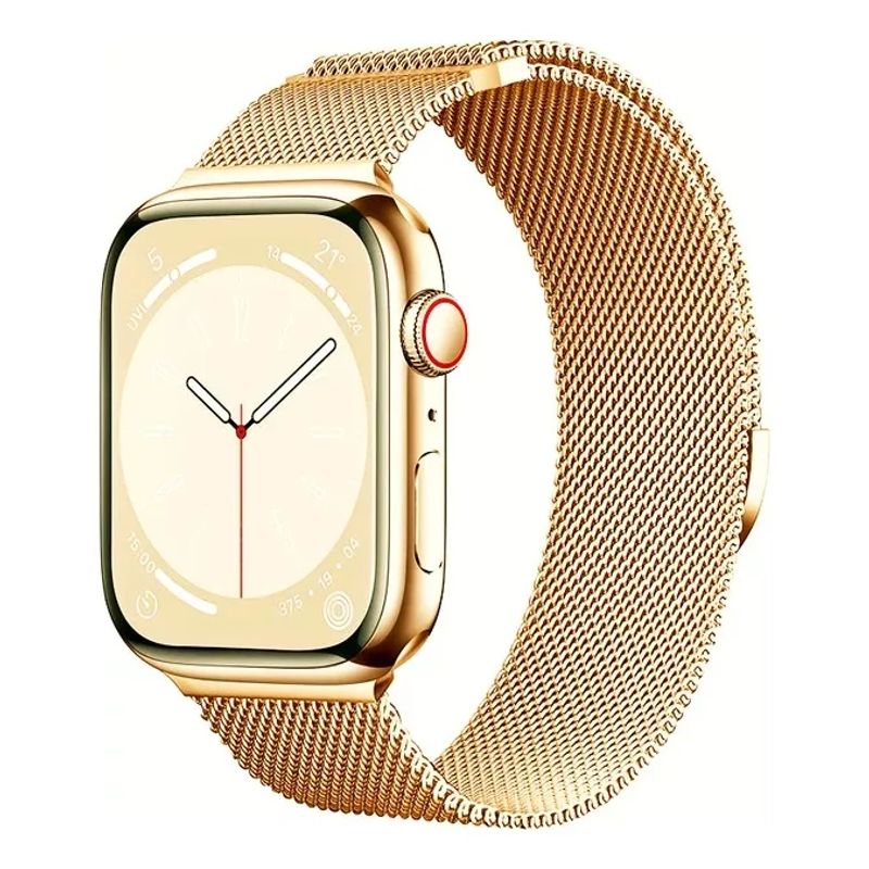 GENERICO - Correa Metalica Para Apple Watch 42 / 44 / 45mm - Dorado