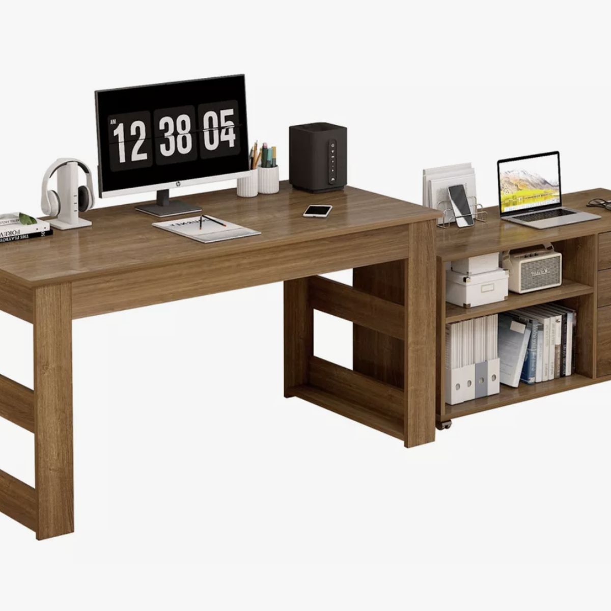 HOMER DESIGN - Escritorio Multifuncional Con Archivero Transformable 140cm-