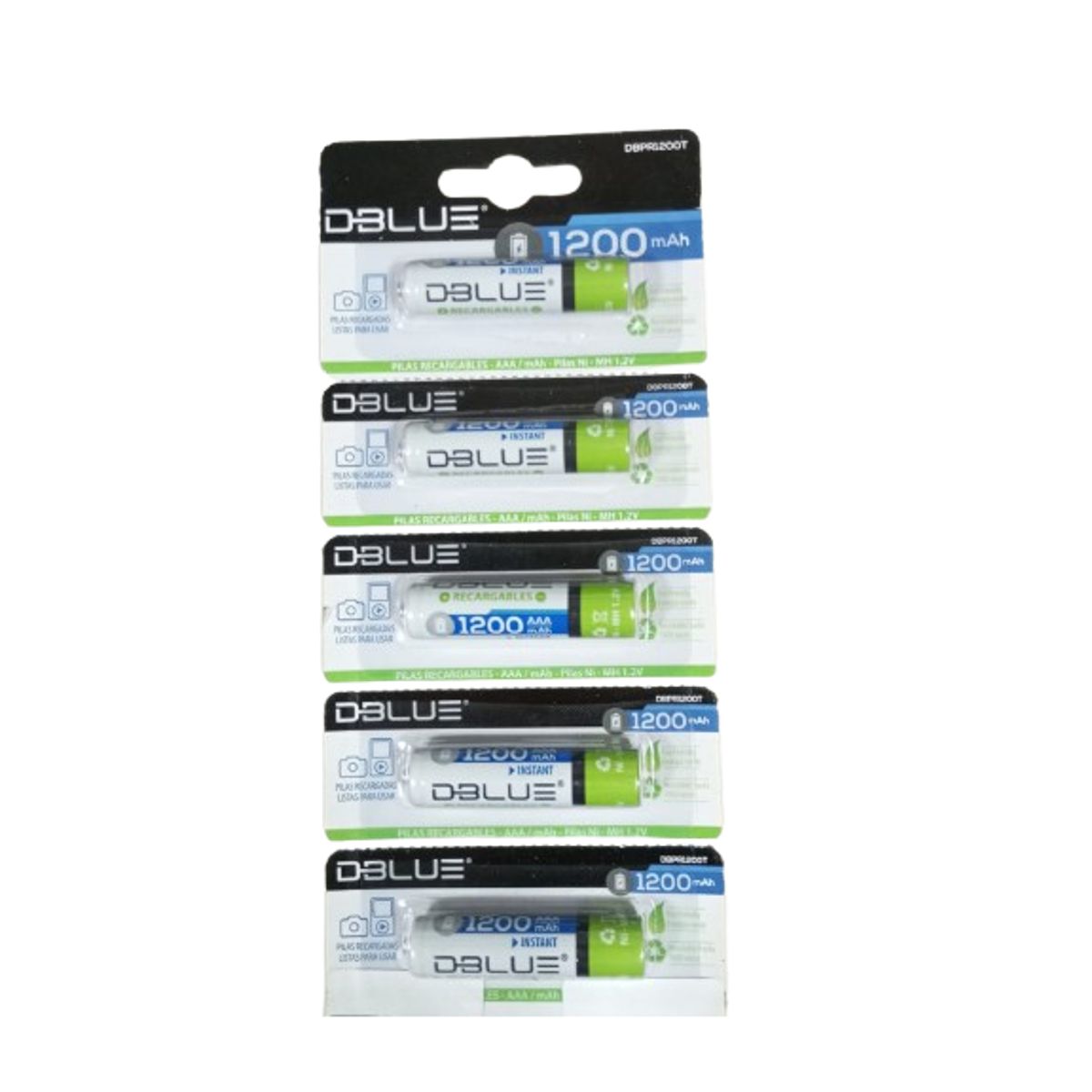 GENERICO - Paquete de 5 Baterías Recargables AAA Dblue 1200mAh