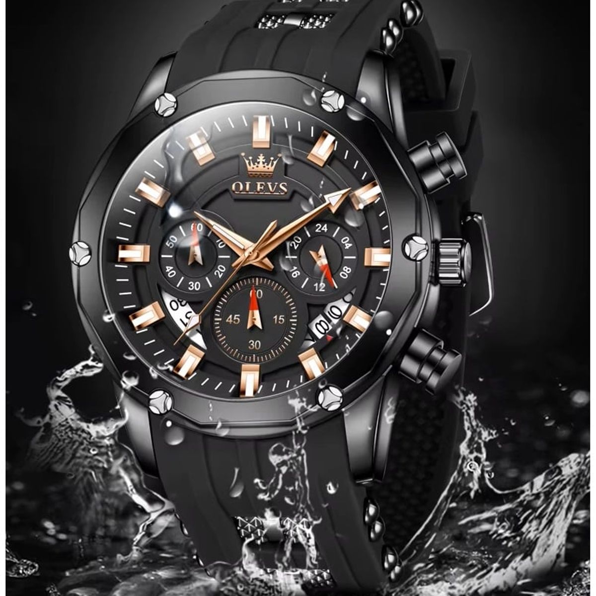 STARTECHOFFICE - Reloj Hombre Quartz Deportivo y de Lujo Cronógrafo Resistencia 30m Cristal Hardlex Cronógrafo