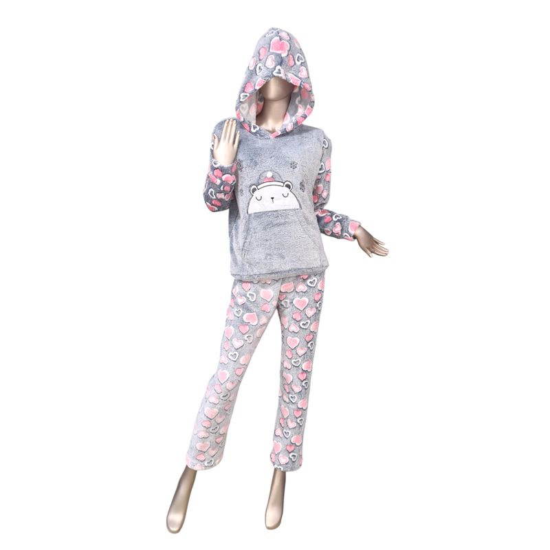 MEDIA LUNA - Pijama Mujer Polar de Invierno Diseño Pandita
