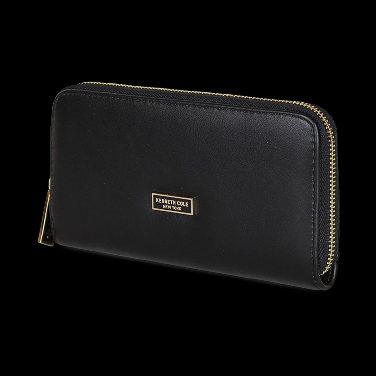 KENNETH COLE - Pack Billetera Goldy negra + Pañuelo Omani negro Kenneth Cole