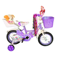 GENERICO - Bicicleta Aro 12 Infantil Con Peluchero Lila Shengdi