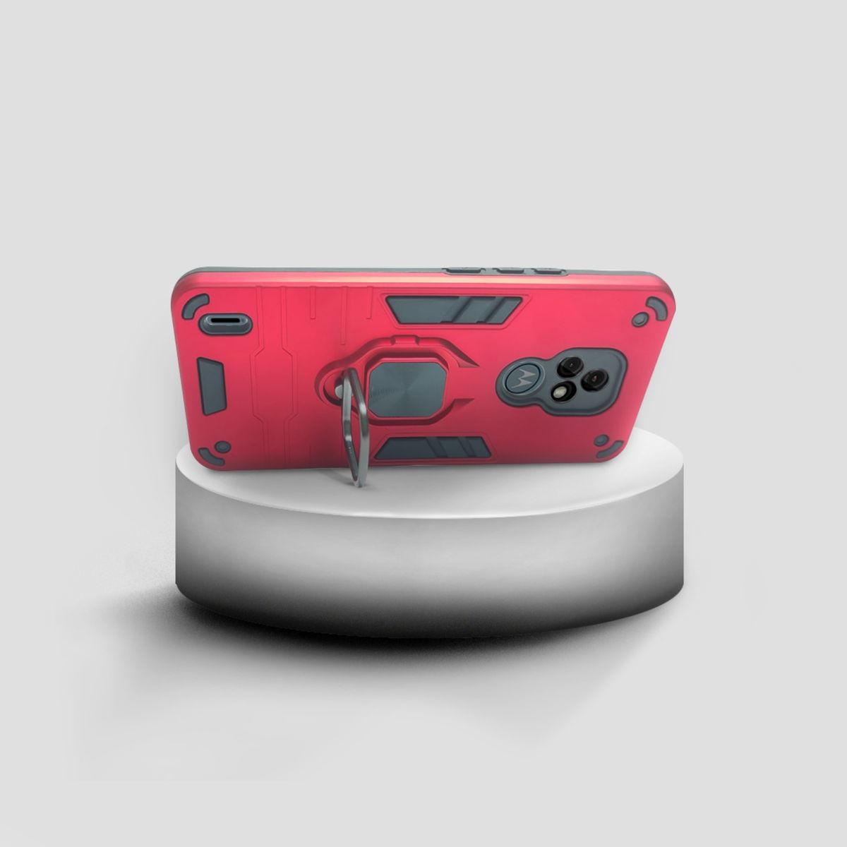 GENERICO - CARCASA ANILLO ANTIGOLPE PARA CELULAR MOTOROLA E7 COLOR ROJO