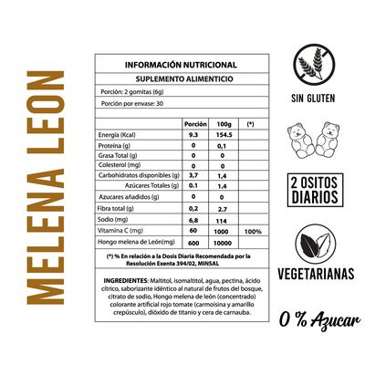 Imagen 2 del producto Melena de Leon mas Vitamina C gomitas