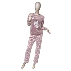 MEDIA LUNA - Pijama Mujer Polar de Invierno Diseño Conejjito Amoroso