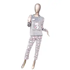 MEDIA LUNA - Pijama Mujer Polar de Invierno Diseño Conejjito Amoroso