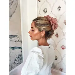 MANZA - Bamba Colet Maxi Scrunchie Palo Rosa Borderie