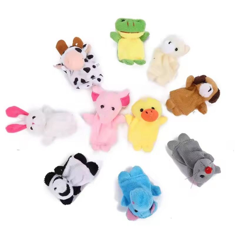 GENERICO - Títeres infantil para dedos 10 unidades animales multicolor 00164AN