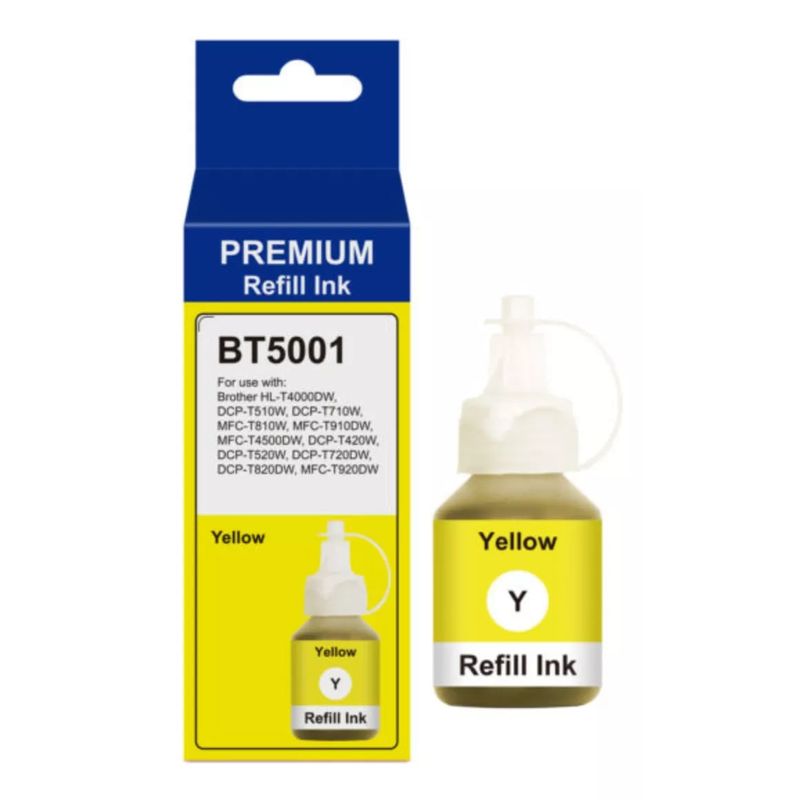 PREMIUM - Tinta Para Brother BT5001 Amarillo De 48 ml Premium