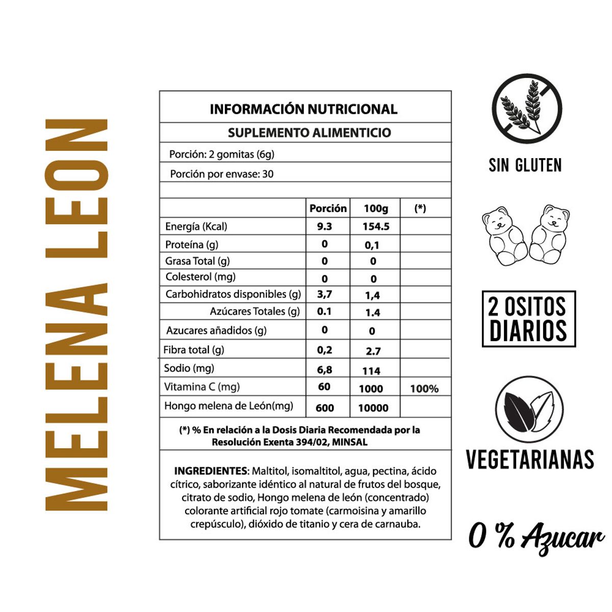 Perfect Bear - Melena de Leon mas Vitamina C gomitas Perfect Bear 3 Meses