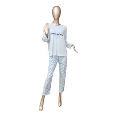 MEDIA LUNA - Pijama Mujer Manga Larga de Diseño Rayado