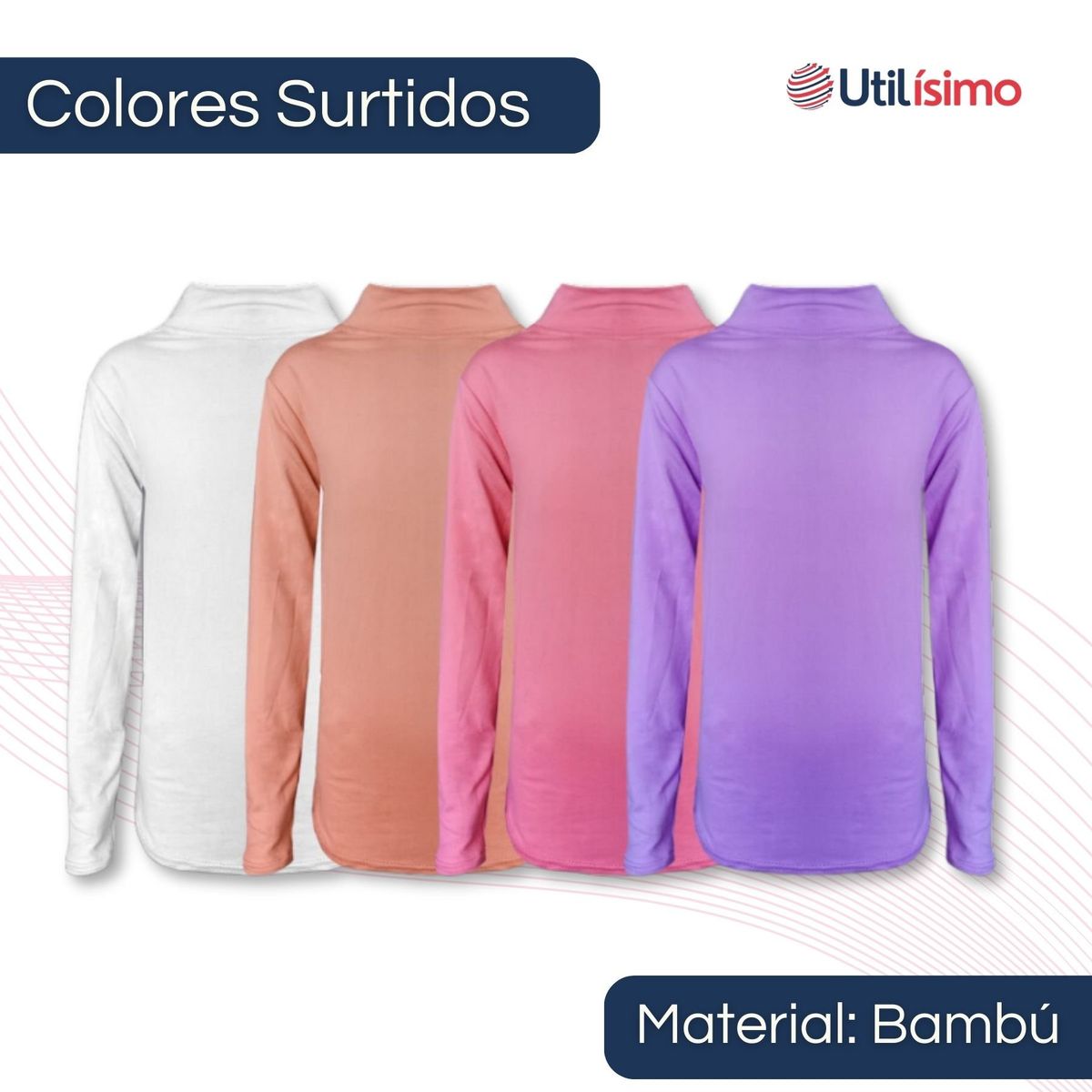 UTILISIMO - Pack 3 Camisetas Polera Bambú Beatle De Niña Primera Capa