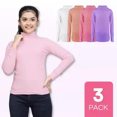 UTILISIMO - Pack 3 Camisetas Polera Bambú Beatle De Niña Primera Capa