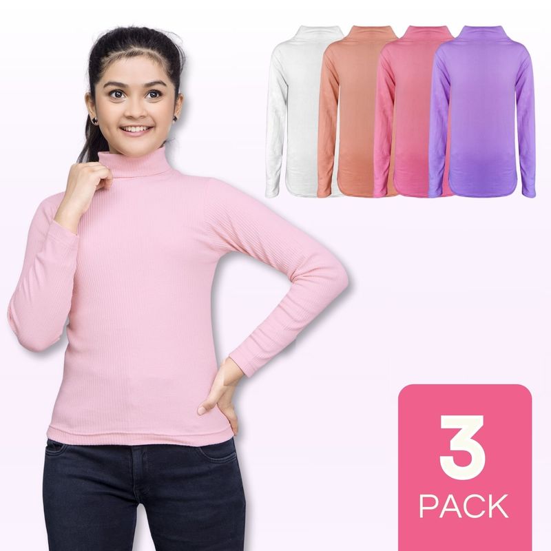 UTILISIMO - Pack 3 Camisetas Polera Bambú Beatle De Niña Primera Capa